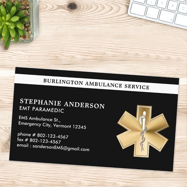 Tarjeta De Visita Personalizado Paramédico EMT EMS Emergencia Logoti (Subido por el creador)