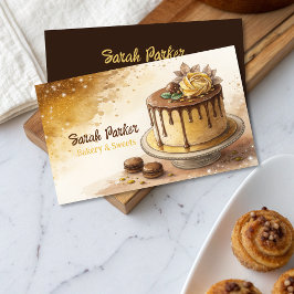Tarjeta De Visita Personalizado Pasteles Panadería acuarela Business