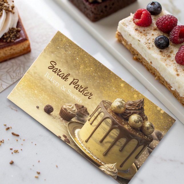Tarjeta De Visita Personalizado Pasteles Panadería acuarela Business (Subido por el creador)