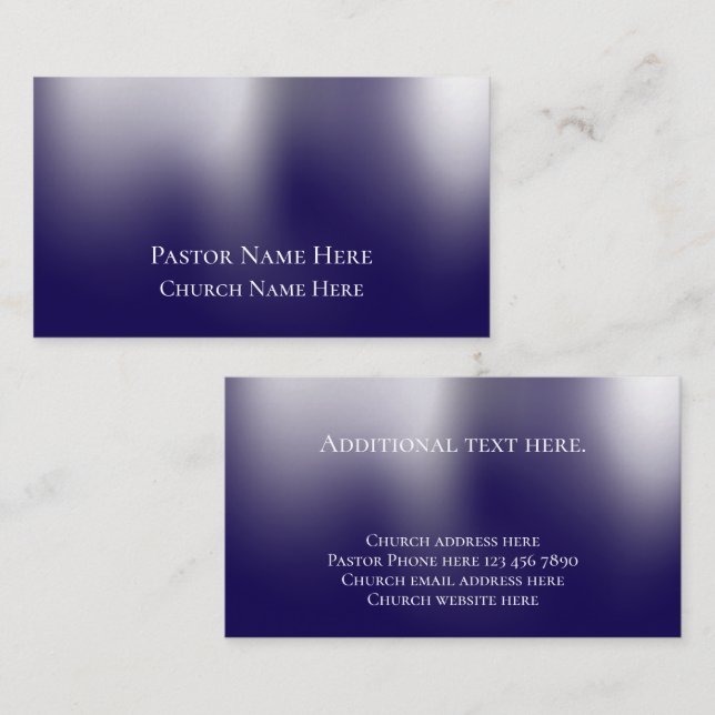 Tarjeta De Visita Personalizado Pastor de Iglesia Cristiana Moderna (Anverso / Reverso)