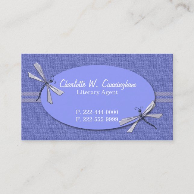 Tarjeta de visita Personalizado Periwinkle Dragonf (Anverso)