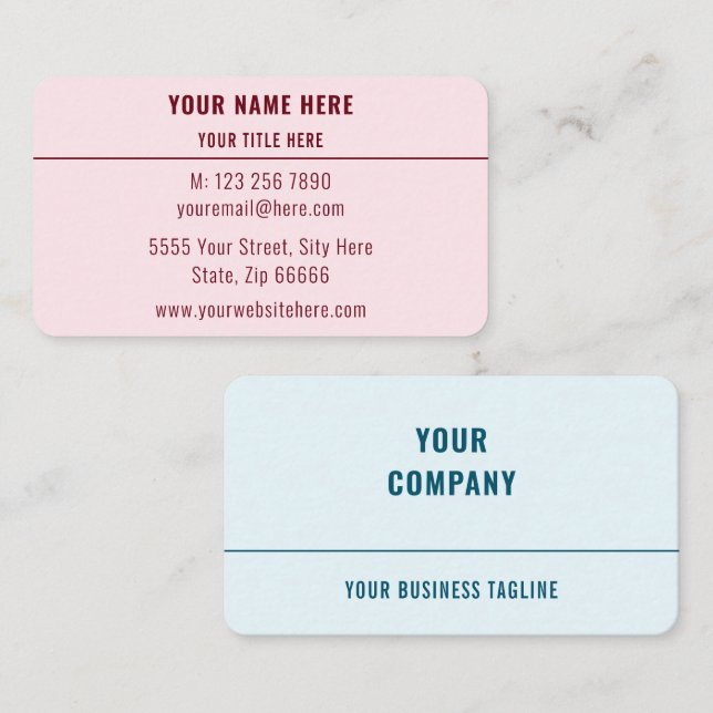 Tarjeta de visita personalizado - Personalizada -  (Anverso / Reverso)