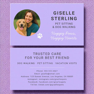 Tarjeta De Visita Personalizado Pet Care Professional Photo Paw