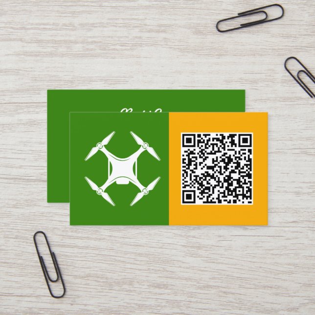 Tarjeta De Visita Personalizado piloto de drones QR (Anverso/Reverso In Situ)
