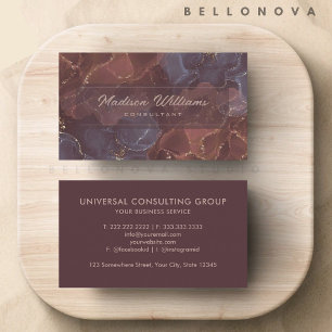 Tarjeta De Visita Personalizado Pink Purple Gold Purpurina Profesion
