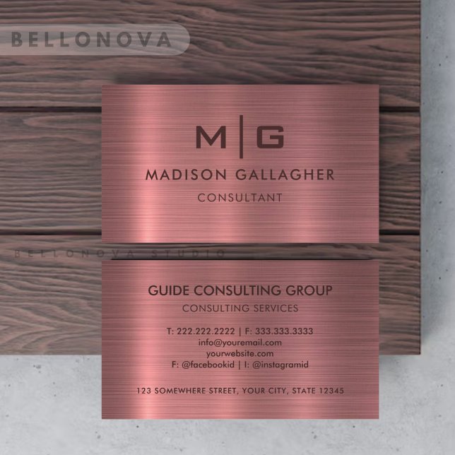 Tarjeta De Visita Personalizado Pink Purple Metalizado Style Profesi (Custom Pink Purple Metal Style Professional Business Card)