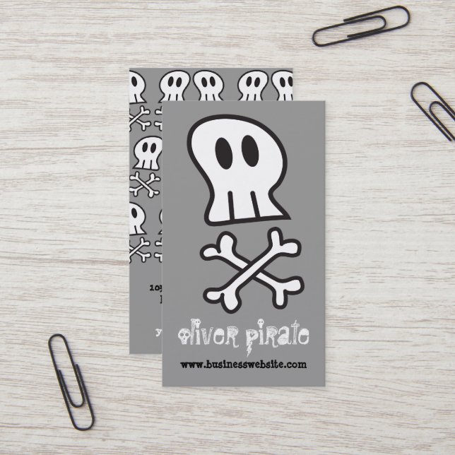 Tarjeta De Visita Personalizado Pirata Barco Skulls Huesos Chicos di (Anverso/Reverso In Situ)
