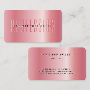 Tarjeta De Visita Personalizado Plantilla de texto Lujo Rosa elegant
