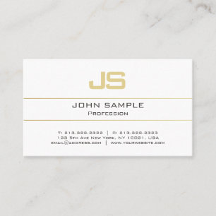 Tarjeta De Visita Personalizado Plantilla Gold Monograma inicial Mod