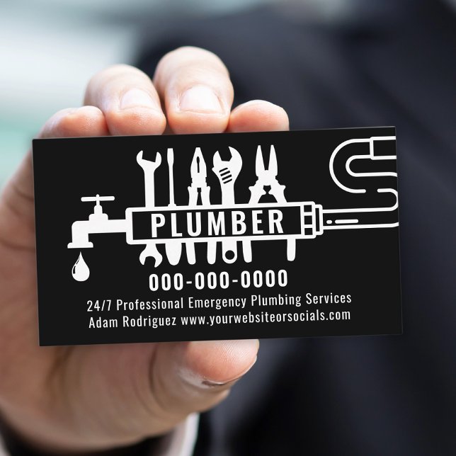 Tarjeta De Visita Personalizado Plumber (Custom Plumber Business Card
)