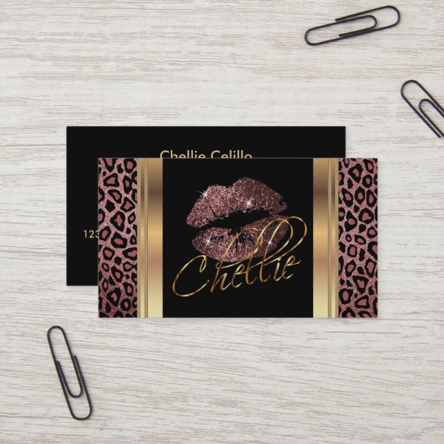 Tarjeta De Visita Personalizado - Polvorientos labios de Purpurina R (Anverso/Reverso In Situ)