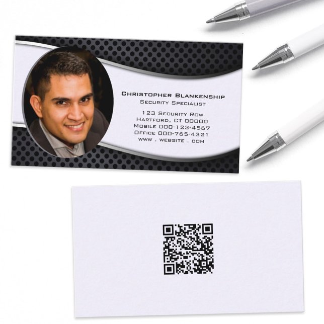 Tarjeta De Visita Personalizado profesional blanco negro Foto Código (Subido por el creador)