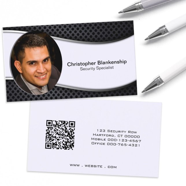 Tarjeta De Visita Personalizado profesional blanco negro Foto Código (Subido por el creador)