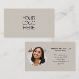Tarjeta De Visita Personalizado Profesional Business Logo Photo Taup