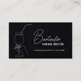 Tarjeta De Visita Personalizado profesional de Bartender QR Premium