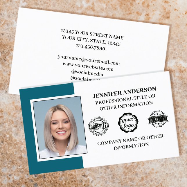 Tarjeta De Visita Personalizado profesional de  de empleo Foto Verde (Subido por el creador)