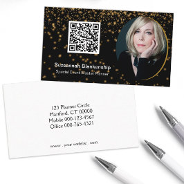 Tarjeta De Visita Personalizado profesional de oro negro Foto Código
