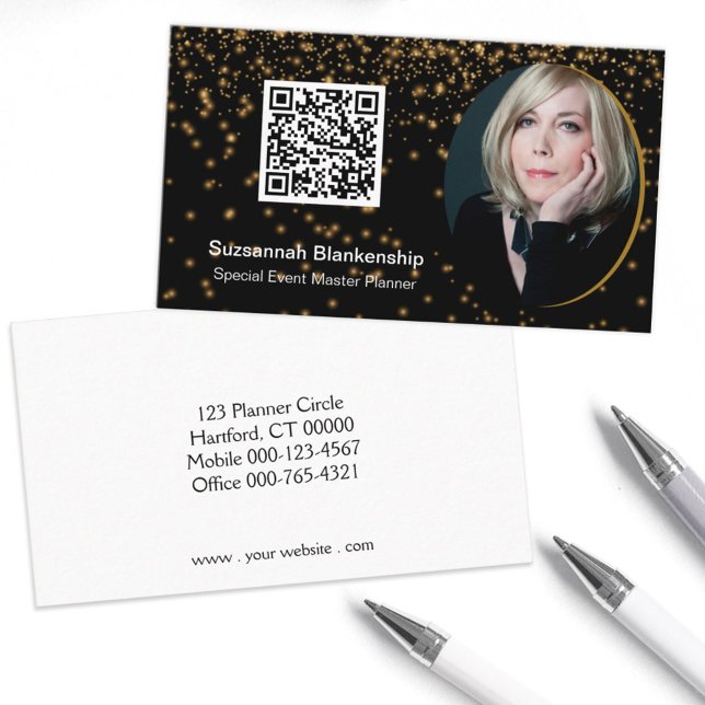 Tarjeta De Visita Personalizado profesional de oro negro Foto Código (Subido por el creador)