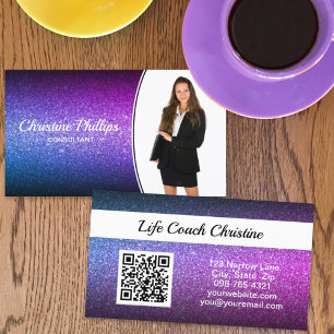 Tarjeta De Visita Personalizado profesional de Purpurina púrpura Omb