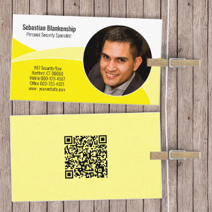 Tarjeta De Visita Personalizado profesional de seguridad amarillo Fo