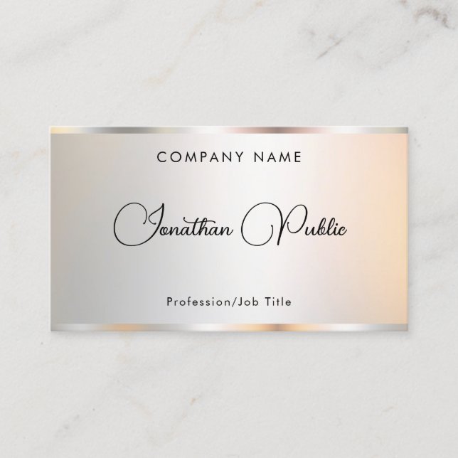 Tarjeta De Visita Personalizado Profesional Elegant Gold Look Templa (Anverso)