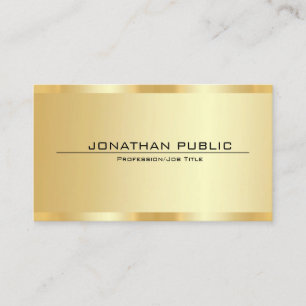 Tarjeta De Visita Personalizado Profesional Elegante Faux Gold Templ