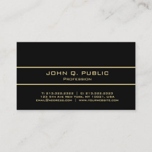 Tarjeta De Visita Personalizado Profesional Elegante Moderno Negro Y