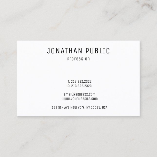 Tarjeta De Visita Personalizado Profesional Elegante Moderno Plantil (Anverso)