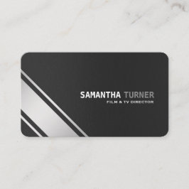 Tarjeta De Visita Personalizado profesional elegante plateado negro 