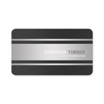 Personalizado profesional elegante plateado negro 