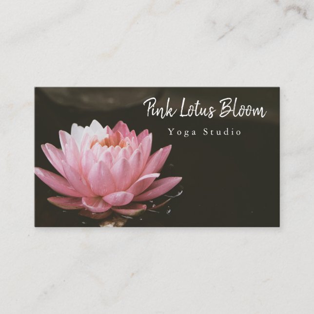 Tarjeta De Visita Personalizado profesional Logotipo Lotus Yoga Stud (Anverso)