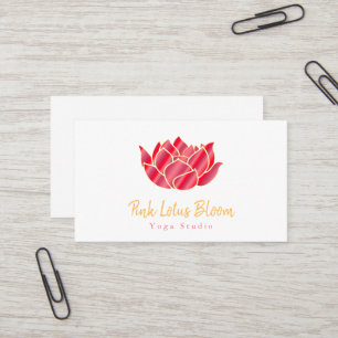 Tarjeta De Visita Personalizado profesional Lotus Logotipo Yoga Stud
