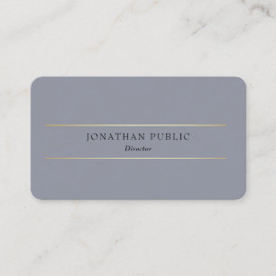 Tarjeta De Visita Personalizado Profesional Moderno Gris Oro Elegant