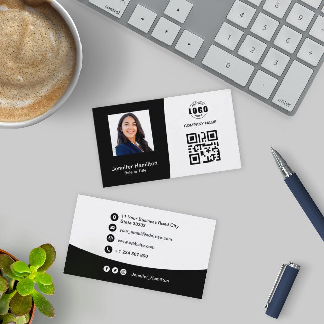 Tarjeta De Visita Personalizado profesional QRCode Foto en blanco y  (Subido por el creador)