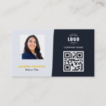 Personalizado profesional QRCode Photo Navy amaril