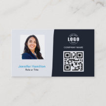 Personalizado profesional QRCode Photo Navy Blue B