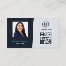 Personalizado profesional QRCode Photo Navy Blue B