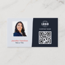 Personalizado profesional QRCode Photo Navy Blue R