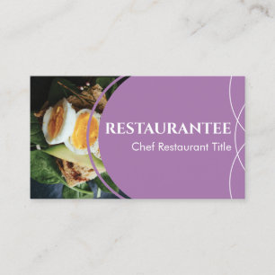 Tarjeta De Visita Personalizado Purple Lilac Photo Restaurant Cocina