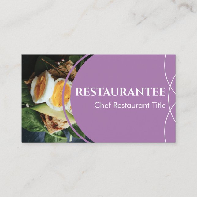 Tarjeta De Visita Personalizado Purple Lilac Photo Restaurant Cocina (Anverso)