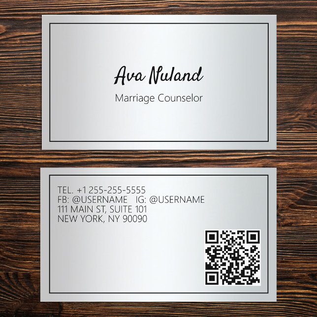 Tarjeta De Visita Personalizado QR Consejero matrimonial (Custom QR Marriage Counselor Business Cards)