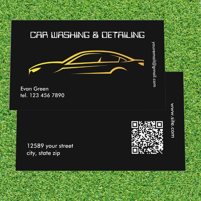Tarjeta De Visita Personalizado QR Luxurious Car Detailing (Car Detailing Cards)