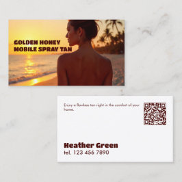 Tarjeta De Visita Personalizado QR Mobile Spray Tanning