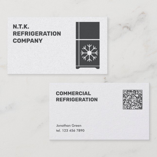 Tarjeta De Visita Personalizado QR Refrigeración (Anverso / Reverso)