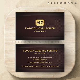 Tarjeta De Visita Personalizado Red Maroon Gold Food Bebida Profesio