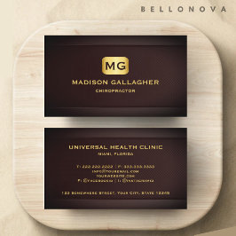 Tarjeta De Visita Personalizado Red Maroon Gold Healthcare