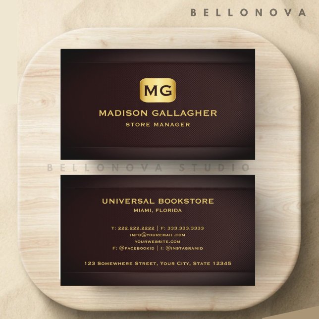 Tarjeta De Visita Personalizado Red Maroon Gold Retail Shop Profesio (Custom Red Maroon Gold Retail Shop Professional Business Card)