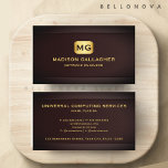 Tarjeta De Visita Personalizado Red Maroon Gold Technology Profesion<br><div class="desc">Personalizado Red Maroon Gold Technology Professional Tarjeta de visita profesional: muestra tu experiencia tecnológica con nuestra Personalizado Red Maroon Gold Technology Professional Card. Con un diseño elegante y moderno con un fondo de marrón rojo audaz y elegantes acentos dorados, esta tarjeta de presentación tecnológica refleja tanto la innovación como la...</div>