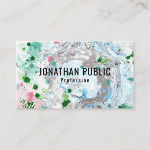 Tarjeta De Visita Personalizado Rosa Azul Verde Verde Moda Arte abst