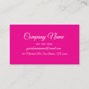 Tarjeta De Visita Personalizado rosa caliente simple